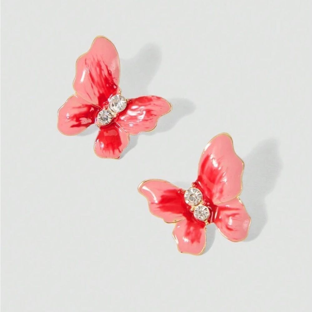 Pink Butterfly Earrings S1302